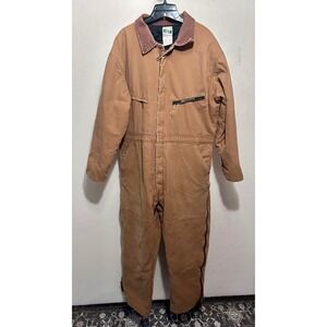 VTG Key Industries Mens Insulated Cotton Duck Coveralls Brown Size Large Regular